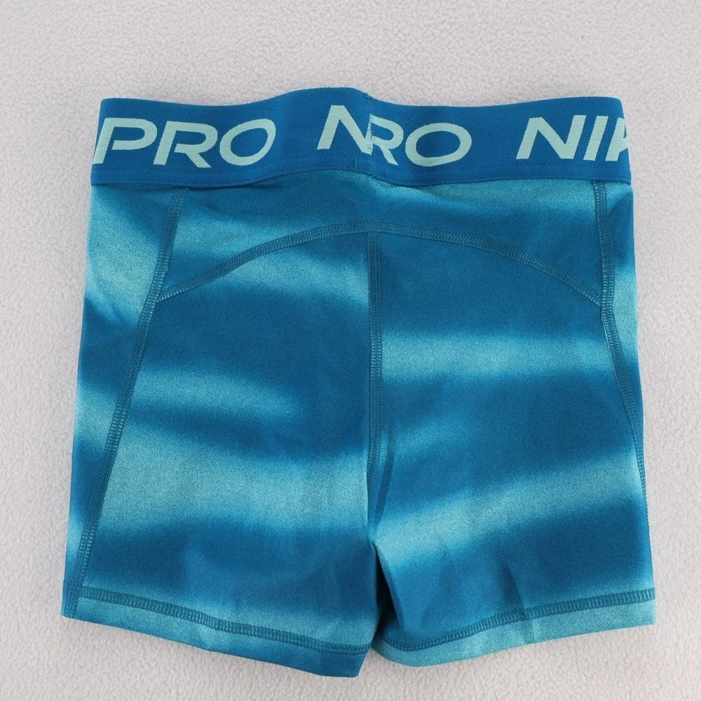 Nike‎ Pro Dri-FIT Womens 3 Inch Training Shorts Teal Blue Gradient IH7636-301 S